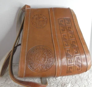 Very Nice Leather Hand Stamped Purse Guadalajara w/Shoulder Straps READ DESC - Picture 1 of 5