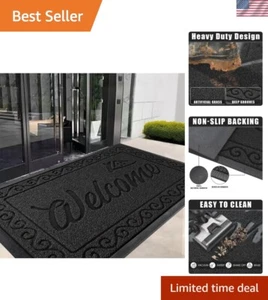 Welcome Mat, Heavy Duty Sturdy Door Mats for Home Entrance Outdoor Indoor, Fr... - Picture 1 of 7