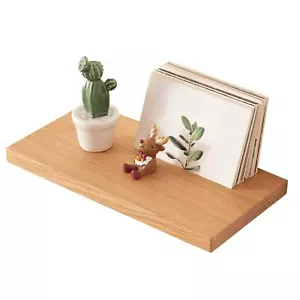 Oak Floating Shelves For Wall Natural Wood Wall Shelves Wall Mounted Solid Wood - Picture 1 of 7