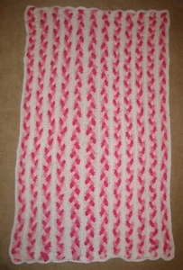 Baby Braided Pinks HANDMADE Crocheted Afghan - Brand New - Picture 1 of 3