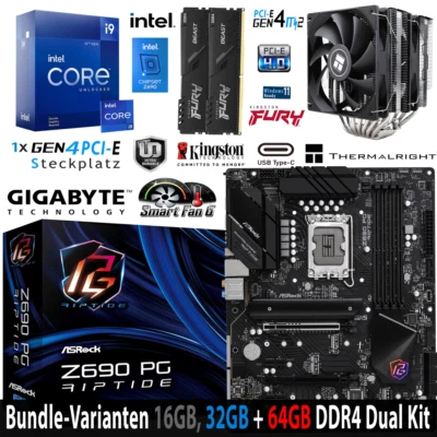 PC Bundle - Intel i9 12900KF ASRock Z690 PG Riptide mit 16, 32 + 64GB DDR4 Ram - Bild 1 von 4