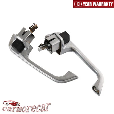 Juego de pares de manijas de puerta exterior exterior cromadas para camioneta Chevy GMC Foto 1 de 4