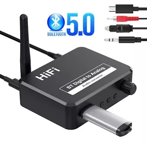 AUX 2 RCA Audio Converter Digital Optical to Analog DAC Receiver Bluetooth-5.1% - Picture 1 of 16