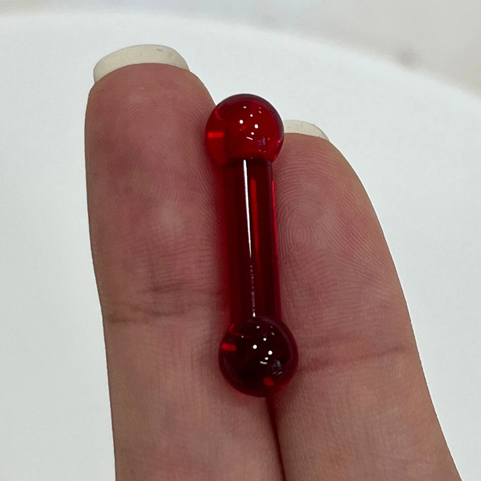 Barra de piercing UV acrílica reta anel de língua 4G 5/8" polegadas 15mm calibre 4 - Imagem 1 de 2