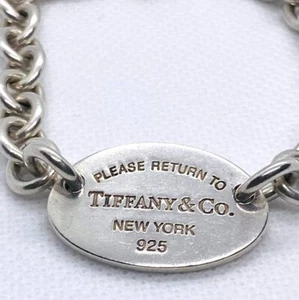 Tiffany & Co Please Return To Tiffany Armband mit ovalem Etikett. Maße 7,5 Zoll - Bild 1 von 7