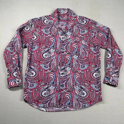 Camisa Alan River Para Hombres L Cachemira Abotonada Fuerte Floral Popelina Tejido Algodón Foto 1 de 4