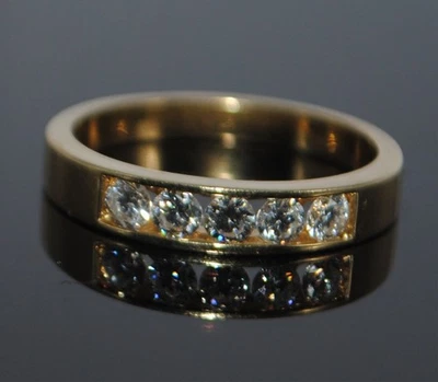 18ct Yellow Gold Channel Set Diamond Band 0.50 Carat - Image 1 of 4