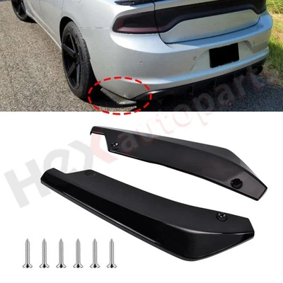 2x Divisor de espatas traseras difusor parachoques alerón ángulo envolvente para Dodge Charger SRT8 Foto 1 de 4