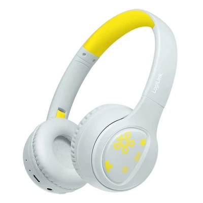 Kinder Bluetooth Kopfhörer m. Mikrofon Headset faltbar max.85 dB Hellblau/Gelb - Bild 1 von 4