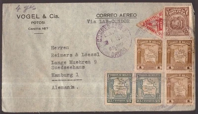 Bolivia, 1939 air mail cover to Germany via Lab-Condor     -HF63 - Image 1 of 3