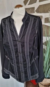 BIBA * Jacke Blazer * Schwarz  mit Silber & Strass *Größe 44 * Top Zustand * - Bild 1 von 8