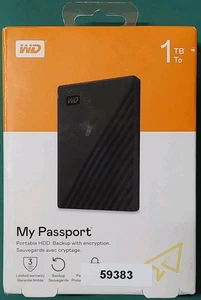 WD My Passport 1TB Portable External Hard Drive USB 3.0 Backup Encryption New - Picture 1 of 6