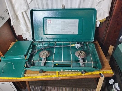  Casa rodante Century PRIMUS 2 quemadores estufa de gas propano modelo 456001 camping hecha en EE. UU.  Foto 1 de 4