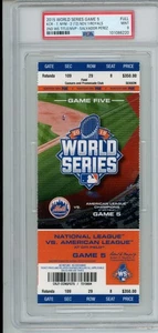 2015 MLB World Series GM5 New York Mets Ticket PSA 9 Kansas City ROYALS CLINCHER - Bild 1 von 5