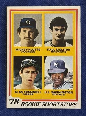 1978 Topps - Rookie Shortstops P. Molitor, A. Trammell, U.L. Washington #707  - Image 1 of 2