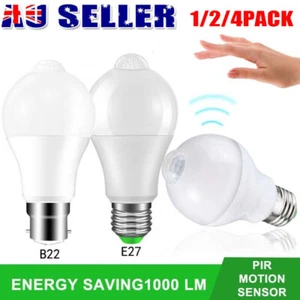 1/2/4PCS B22 E27 PIR Sensor Motion 12W Smart LED Bulb Light Lamp Energy Saving - Picture 1 of 14