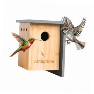 Wooden Bird House – Bule Bird House, Durable Birdhouses for Outdoor, Perfect - Picture 1 of 8