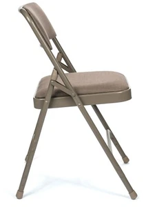 4 Pack XL Series Fabric Upholstered Folding Chairs - 1.25” Thick Padded Seat - Picture 1 of 24