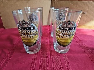 Pete's Summer Brew Vintage Craft Beer Pint Glass 4pk - Picture 1 of 3