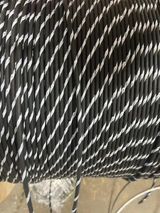 14 AWG GAUGE GXL AUTOMOTIVE HIGH TEMP COPPER WIRE - 25 FT BLACK / WHITE  STRIPE - Picture 1 of 1