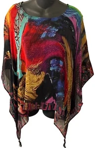 DILEMMA DIPINTO A MANO ARTE DA INDOSSARE PONCHO APERTO ISPIRATO A JONAS, OS+! - Foto 1 di 4