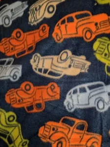Navy blue vintage cars and trucks 48x60 BLANKET Fleece personalized throw - Picture 1 of 1