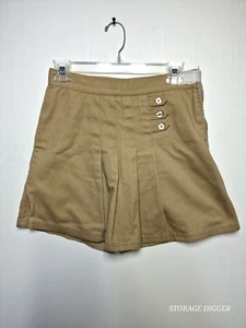 Eton Kidd Chino Shorts Girls 150 Khaki Classic Pleated Adjustable Waist Side Zip - Picture 1 of 9