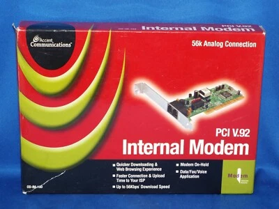 Accent Communications PCI V.92 Internal 56k Modem MD1-1001-4101 - Image 1 of 3