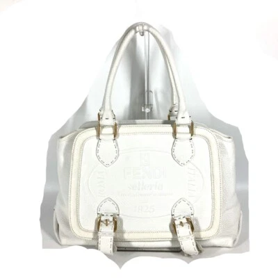 Bolso de hombro FENDI 8BN167 Horse Selleria logo bolso de hombro blanco Foto 1 de 4