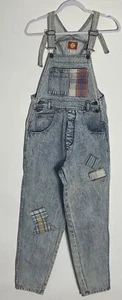 Vintage Women’s Overalls Medium 80s 90s Denim Patches Distressed - Picture 1 of 12