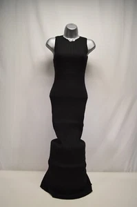 NWT Quince Cotton Cashmere Ribbed Sleeveless Midi Black Dress Size Medium - Picture 1 of 5