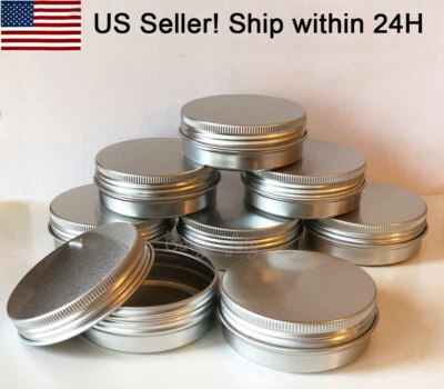 Aluminum Tin Screw Top Round Metal Container With Lid,Storage Jar Travel Tin can