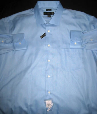 PRONTO UOMO ® Slim Fit - Non Iron - Blue - 18 36/37 TALL Dress Shirt - New NWT - Image 1 of 3