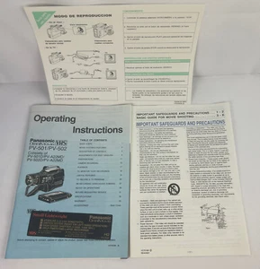 Panasonic OmniMovie VHS PV-501/PV-502 Operating Instructions - Manual Only - Picture 1 of 2