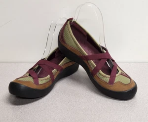 Clarks Privo bequeme flache Damenschuhe Slipper Größe 6M grün/braun/weinrot #76722 - Bild 1 von 8