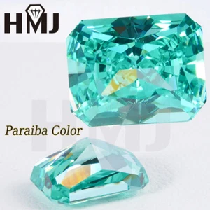 Radiant Paraiba Crushed Ice Cut Cubic Zirconia 5A Loose CZ Stone Gemstone AAAAA - Picture 1 of 15
