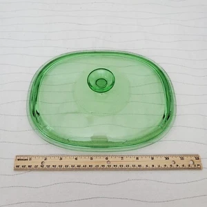 Pyrex grün oval Klarglas Kasserolle Deckel nur - DC 1 1/2 C - EUC - Bild 1 von 3