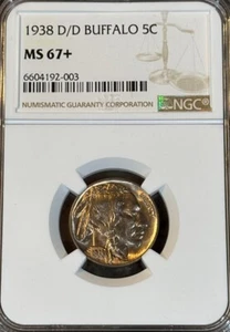 1938-D/D Buffalo Nickel NGC MS67+ - Picture 1 of 4