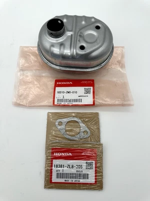 Genuine HONDA 18310-ZM0-010 MUFFLER GCV135 GCV160 w Gasket 18381-ZL8-305 OEM NEW - Image 1 of 4