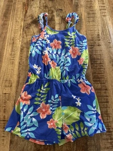 The Childrens Place Girls Jumpsuit Romper Size XL 14 Hawaiian Floral Theme - Picture 1 of 3