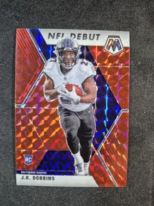 2020 Panini Mosaic NFL Debut Mosaic Red Prizm JK Dobbins #275 Rookie RC Ravens - Picture 1 of 2