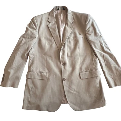 Jos A Bank Mens 44R Beige Striped 100% Wool Blazer Jacket Business Teacher Event - Image 1 of 4