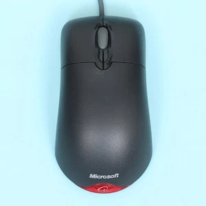 Genuine Microsoft USB & PS/2 Wheel Computer Mouse Optical 1.1A (Black) - Afbeelding 1 van 3