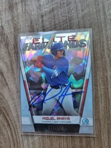 Miguel Amaya Signed 2019 Bowman Chrome Baseball Card Chicago Cubs EF-Ma /150 - Picture 1 of 2