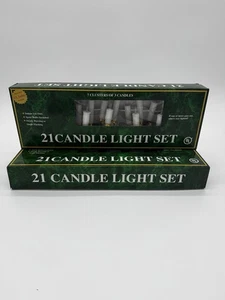 2 Weihnachten 21 Kerzen 7 Cluster klar weiß Lichterkette Clip am Baum Neu aus altem Lagerbestand - Bild 1 von 7