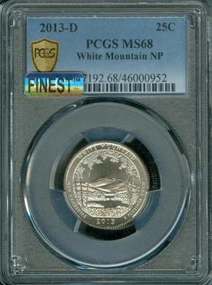 2013 D WHITE MOUNTAIN QUARTER PCGS MS68 PQ MAC FINEST REGISTRY & SPOTLESS * - Image 1 of 4