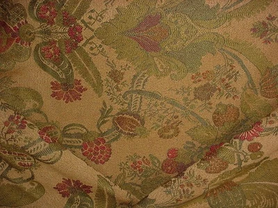 5-7/8Y Kravet 24178 Moss Brick Loden Gold Floral Brocade Upholstery Fabric - Image 1 of 4