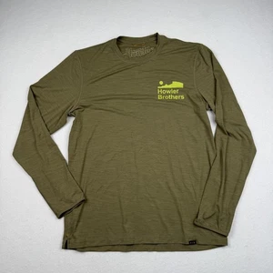 Howler Brothers Shirt Mens Medium Green Long Sleeve HB Tech 1 UPF 50+ Fishing - Picture 1 of 6
