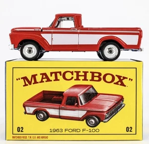2025 Matchbox Replay the Classics #02 1963 Ford F-100 RANGOON RED | WHITE | MINT - Picture 1 of 1
