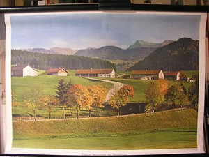 Schulwandbild Wandbild Bild Allgäu Bauernhof Oberstaufen Deutschland 72x51cm - Bild 1 von 1
